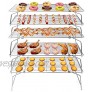 TeamFar Cooling Rack 5-Tiers Stainless Steel Baking Cooling Wire Rack for Baking Roasting Cooking Healthy & Firmly Weld Stackable & Collapsible Dishwasher Safe 15”x10”