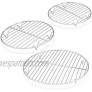 TeamFar Round Cooling Rack Set of 3 7½ & 9 & 10½ Inch Stainless Steel Round Baking Steaming Rack Set Fit for Oven Pot Air fryer Healthy & Dishwasher Safe Mirror Finish & Smooth Edge