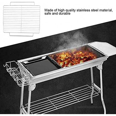 TOPINCN Rectangular Stainless Steel Non-Stick Barbecue BBQ Rack Baking Wire Mesh Grill-Portable Cooking Grid for Outdoor CookingL