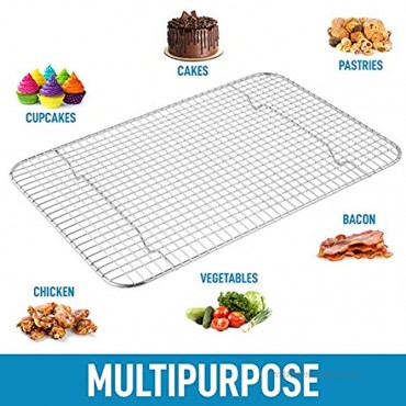 Zulay 10”x15” Wire Cooling Rack Stainless Steel Wire Baking Rack For Oven Cooking Fits Jelly Roll Pan Heavy Duty Wire Grid Oven Rack & Cooking Rack For Baking Roasting BBQ & More
