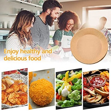 100 Pieces Air Fryer Parchment Paper Liners Non-Stick Disposable Air Fryer Liners Basket Unperforated Round Parchment Paper Air Fryer Liners for Baking Roasting Frying Air Fryer Microwave 6.3 Inch