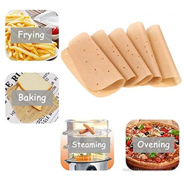 200Pcs 8.5 Inch Air Fryer Parchment Paper Liners,Unbleached Square Air Fryer Liners,Perforated Steam Paper Bamboo Steamer Paper for Air Fryer,Steaming Basket,Baking,Ovening
