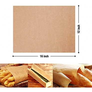 200pcs Parchment Paper Baking Sheets 12x16 Inches Non-Stick Unbleached Baking Parchment Perfect for Baking Grilling Air Fryer Steaming Serving for Baking Bread Cookie and Cup Cake