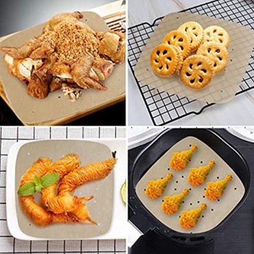 Air Fryer Liners 200pcs 6.57.58.5unbleached and White Available Square Air Fryer,Steaming Parchment Liner,Parchment Paper for Air Fryer,Easy Cleanup unbleached 8.5inch