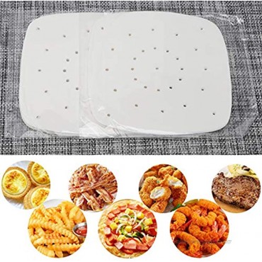 Air Fryer Parchment Paper 200pcs Beasea 6.5 Inch Air Fryer Liners White Air Fryer Filter Paper Square Perforated Parchment Paper Bamboo Steamer Papers for Air Fryer and Steaming Basket