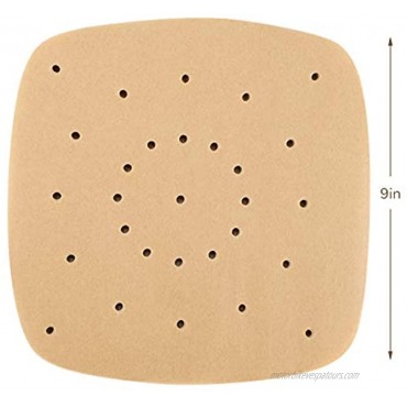 Air Fryer Parchment Paper 9 Inch Beasea 200pcs Airfryer Paper Sheets Air Fryer Liners Unbleached Air Fryer Filter Paper Square Perforated Parchment Paper Bamboo Steamer Papers