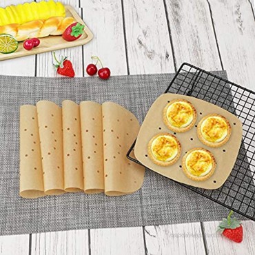 Air Fryer Parchment Paper 9 Inch Beasea 200pcs Airfryer Paper Sheets Air Fryer Liners Unbleached Air Fryer Filter Paper Square Perforated Parchment Paper Bamboo Steamer Papers