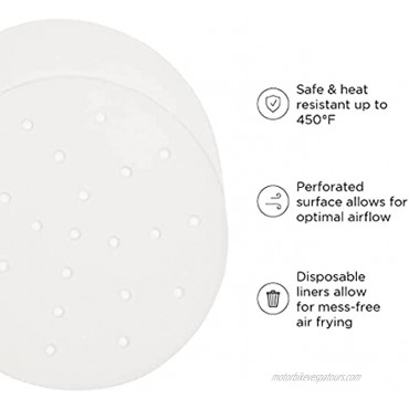 Chefman Disposable Air Fryer Liners Heat-Resistant Parchment Paper for Baskets 100 Pack 7” Round