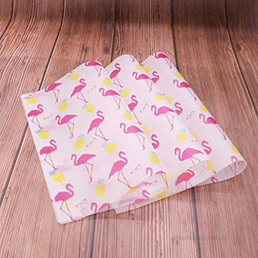 HaiMay 100 Sheets Beautiful Wax Paper Food Colored Candy Wax Baking Greaseproof Wrapping Paper Flamingo Style
