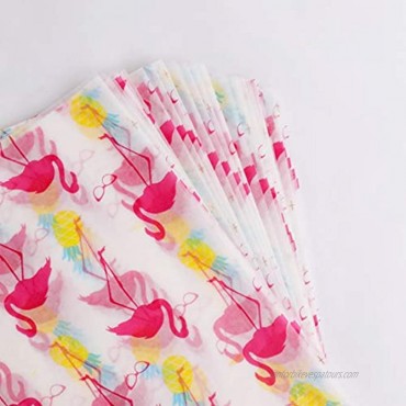 HaiMay 100 Sheets Beautiful Wax Paper Food Colored Candy Wax Baking Greaseproof Wrapping Paper Flamingo Style