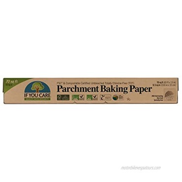 If You Care Parchment Baking Paper – 70 Sq Ft Roll Unbleached Chlorine Free Greaseproof Silicone Coated – Standard Size – Fits 13 Inch Pans