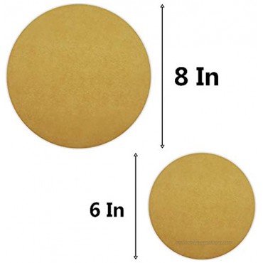 Jyongmer 200 Sheets Parchment Paper Rounds 6 and 8 Inch Non-Stick Baking Parchment，Cake Pan Liner Circles，Dual-Sided Wax Parchment Circles for Round Cake Pan Tortilla Press，Springform Pan（Brown）