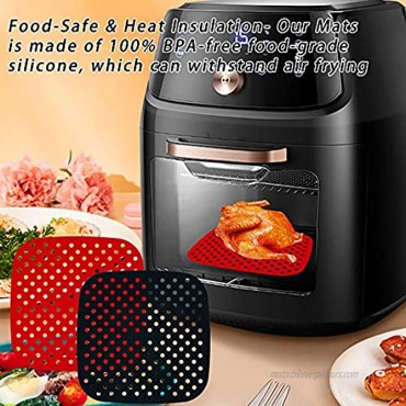 Reusable Air Fryer Liners Silicone Basket Mat Replacement for Parchment Paper Air Fryer Accessories for Cosori Instant NuWave Philips and More Food Safe 2-Pack Square 8.5 inch