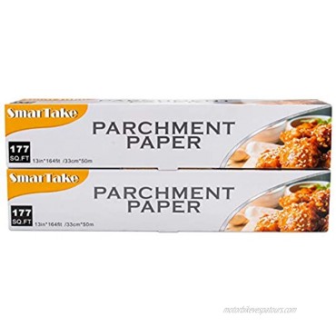 SMARTAKE Parchment Paper 2 Boxes of 13 in × 164 ft 354 Sq. Ft Total Non-Stick Baking Parchment Roll Baking Pan Liner for Kitchen Air Fryer Steamer Cooking Bread Cookies and More White