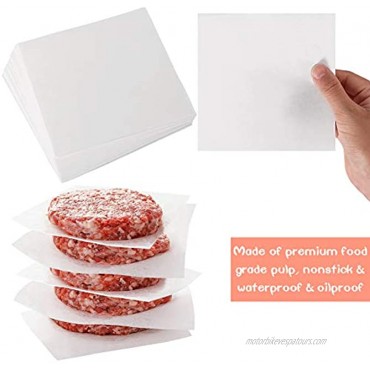 Square Patty Paper 5.5inx5.5in Set of 300 Non Stick Patty Paper Sheets for Burger Press Patty Serperate and Cake Baking,Freezing and Caramel Candy Wrappers