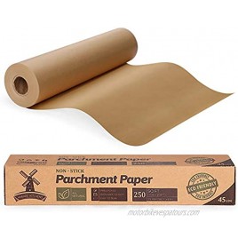 Unbleanched Parchment Paper for Baking 15 in x 200 ft 250 Sq.Ft Baking Paper Non-Stick Parchment Paper Roll for Baking Cooking Grilling Air Fryer and Steaming