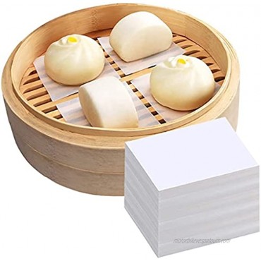 Wax Paper Air Fryer Liners 500PCS Bamboo Steamer Paper Square Parchment Paper Sheets for Baking Paper Non-Stick Steamer Mat for Cooking Baking Air Fryers Steamer 2.8x2.8in 7x7cm