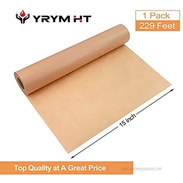 YRYM HT 287 SQ FT Heavy Duty Parchment Paper Roll -15 in x 230 ft Unbleached Baking Paper For Cooking Air Fryer
