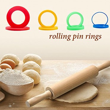 Coobey 7 Pairs Silicone Rolling Pin Rings Rolling Pin Spacer Bands Guide Rings 14 Pieces