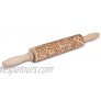 Flexzion Embossed Rolling Pins With Patterns for Baking 7.7-inch Engraved Wooden Rolling Pin with Snowflake Flower Pattern Rolling Pin for Baking Pastry Pizza Dough Fondant Cookie Pie Crust Pasta