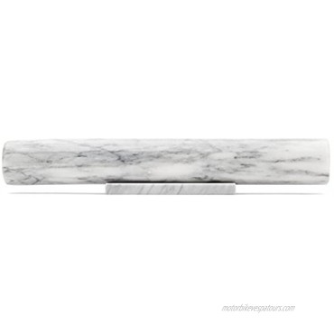 Fox Run French Marble 11 Rolling Pin with Base 3 x 13 x 3 inches White