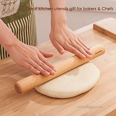 GOBAM Wood Rolling Pin Dough Roller for making Pasta Cookies Pie Pizza 11 x 1.38inches