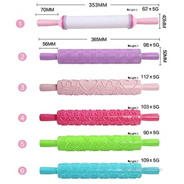 Kani Cake Decorating Embossed Rolling Pins 12pcs Fondant Cake Paste Decorating Tool Textured Non-Stick Designs and Patterned Ideal for Baking Fondant Pizza Cookies Pastry