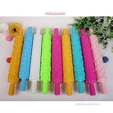 Kani Cake Decorating Embossed Rolling Pins 12pcs Fondant Cake Paste Decorating Tool Textured Non-Stick Designs and Patterned Ideal for Baking Fondant Pizza Cookies Pastry