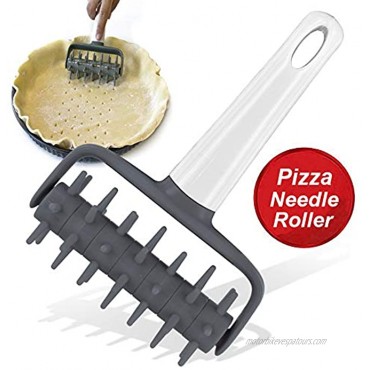 LAHONI 2 Pieces Pizza Pie Dough Roller Docker,Pizza Hole Puncher Cake Pie Pizza Cookies Bread Pastry Dough Docker Needle Roller Wheel Hole Punch Baking Tool