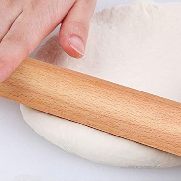 Luxtrip Wood Rolling Pin16 Inches Wood Rolling Pin Dough Roller Non-stick Easy Handle Eco-friendly Kitchen Baking Rolling Pin for Baking Wooden Pizza Dough Roller