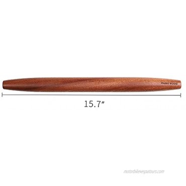 Muso Wood Sapele Wooden French Rolling Pin for Baking Tapered Roller for Fondant Pie Crust Cookie Pastry French 15-3 4inch