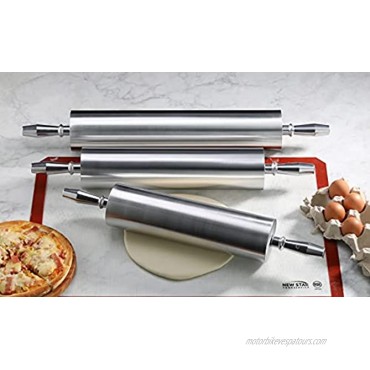 New Star Foodservice 37524 Extra Heavy Duty Restaurant Aluminum Rolling Pin 18 Silver