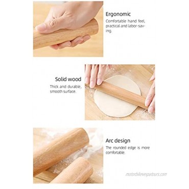 Rolling Pin – Beech Wooden Rolling Pin for Baking – for Fondant Pie Crust Cookie Pastry Clay Dough – Smooth Dough Roller Essential Kitchen gadgets 11In by 1.1 In Perfect Gifts for Bakers