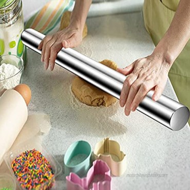 Rolling Pin Stainless Rolling Pin Set Includes 16 Inches French Rolling Pin and a Double Dough Roller Perfect Baking Set for Pizza Bread Pasta Cookie Pie Pastry and Dumpling Dishwasher Safe
