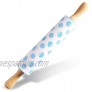 Silicone Rolling Pin for Baking 12 Inch Colorful Pin Non-Stick Surface with Wooden Handle for Dough Tortilla Bread and Pizza Blue