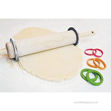 Talisman Designs Silicone Rolling Pin Bands 8-Piece Set 4 Sizes 1 16 1 8,1 4 1 2-inches red green organge & black