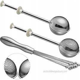 1 Piece Stainless Steel Mini Ball Whisk with 2 Pieces Powdered Sugar Shaker Duster Baking Powder Sifters Baking Tools Dusting Flour Shaker Duster Flour Dispenser Shaker
