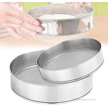 2 PCS Flour Sifter 6 Inch and 8 Inch Stainless Steel Round Flour Sifter,60 Mesh Sieve Fine Mesh for Baking Straining Powdering