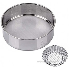 EVNSIX Small Fine Mesh Tamis 40Mesh,6 Inch Stainless Steel Mesh Flour Sieve Round Sifter with 1pcs Baking Cup 40Mesh