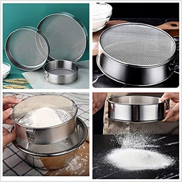 Falytemow Flour Sifter Round Flour Sieve Strainer with 40 Mesh Premium Rustproof Stainless Steel Fine Mesh for Baking 9.45inch x 1.97inch 24cm x 5cm