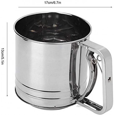 Flour Sifter Stainless Steel Double Layer Manual Sieve Large Capacity Strainer Double-Layer Screen Design Kitchen Cooking Baking Tool
