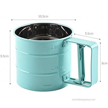 Hooshion Stainless Steel Flour Sifter for Baking Baking Sieve Cup Semi-Automatic Hand-Held Flour Sieve Green
