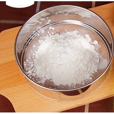 LOVEDAY 6 Flour Sieve Stainless Steel Round Flour Sieve Strainer with 40 Mesh 6 Inch 18 8 Steel Flour Sieve