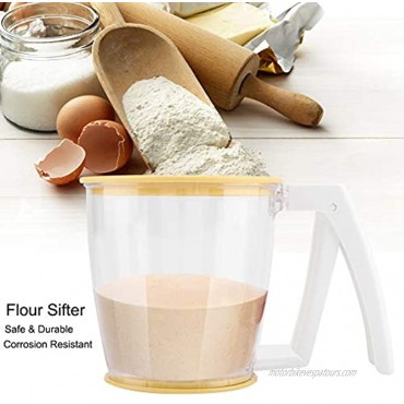 Mechanical Flour Strainer Hand-held Cup Flour Sifter Strainer Powder Mesh Sieve Baking Supplies Tools with Lid
