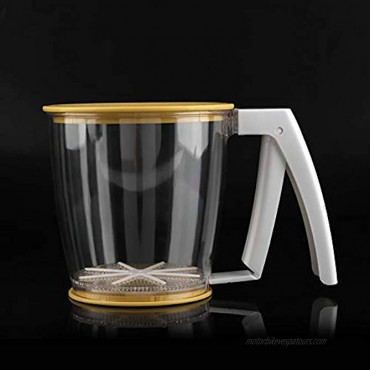 Mechanical Flour Strainer Hand-held Cup Flour Sifter Strainer Powder Mesh Sieve Baking Supplies Tools with Lid