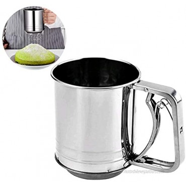 NACTECH Flour Sifter for Baking Stainless Steel Fine Mesh Sieve Sugar Flour Sieve for Powdered Sugar Sift Flour Spread Toppings 3 Cup