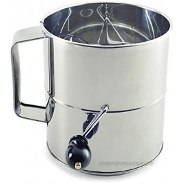 Norpro Polished 8-Cup Stainless Steel Hand Crank Sifter 64 ounces As Shown
