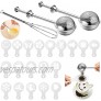 PANTIDE Dusting Wand for Sugar Flour and Spices Easy One-handed Operation Handle Powdered Sugar Shaker Duster Stainless Steel Baking Tools and Accessories with Mini Whisk and 19Pcs Stencils Templates