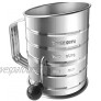 Stainless Steel Flour Sifter Hand Crank 3 Cup with 4-Wire Agitator