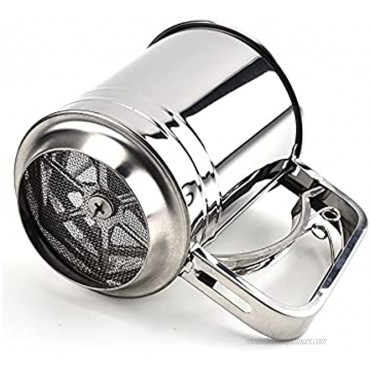 Stainless Steel Hand Pressed Flour Sifter Baking Sifter Cups Filter Sieves Double Sieves Powdered Sugar Sifter Cups Baking Tools